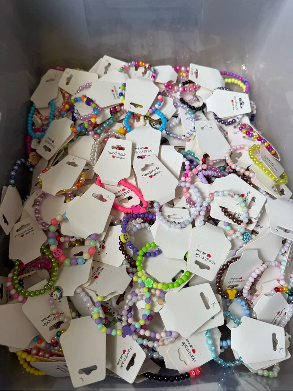 Mystery box of 100 Kids Beaded Bracelet - made by me